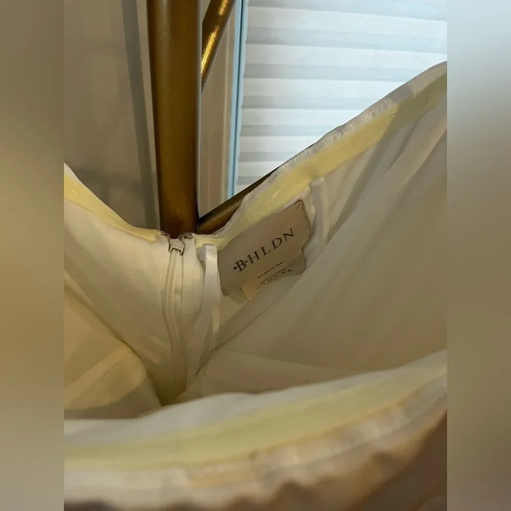 Anthropologie BHLDN Kelli Tulip Hem Dress White Size U.S. 14 - Picture 9 of 9